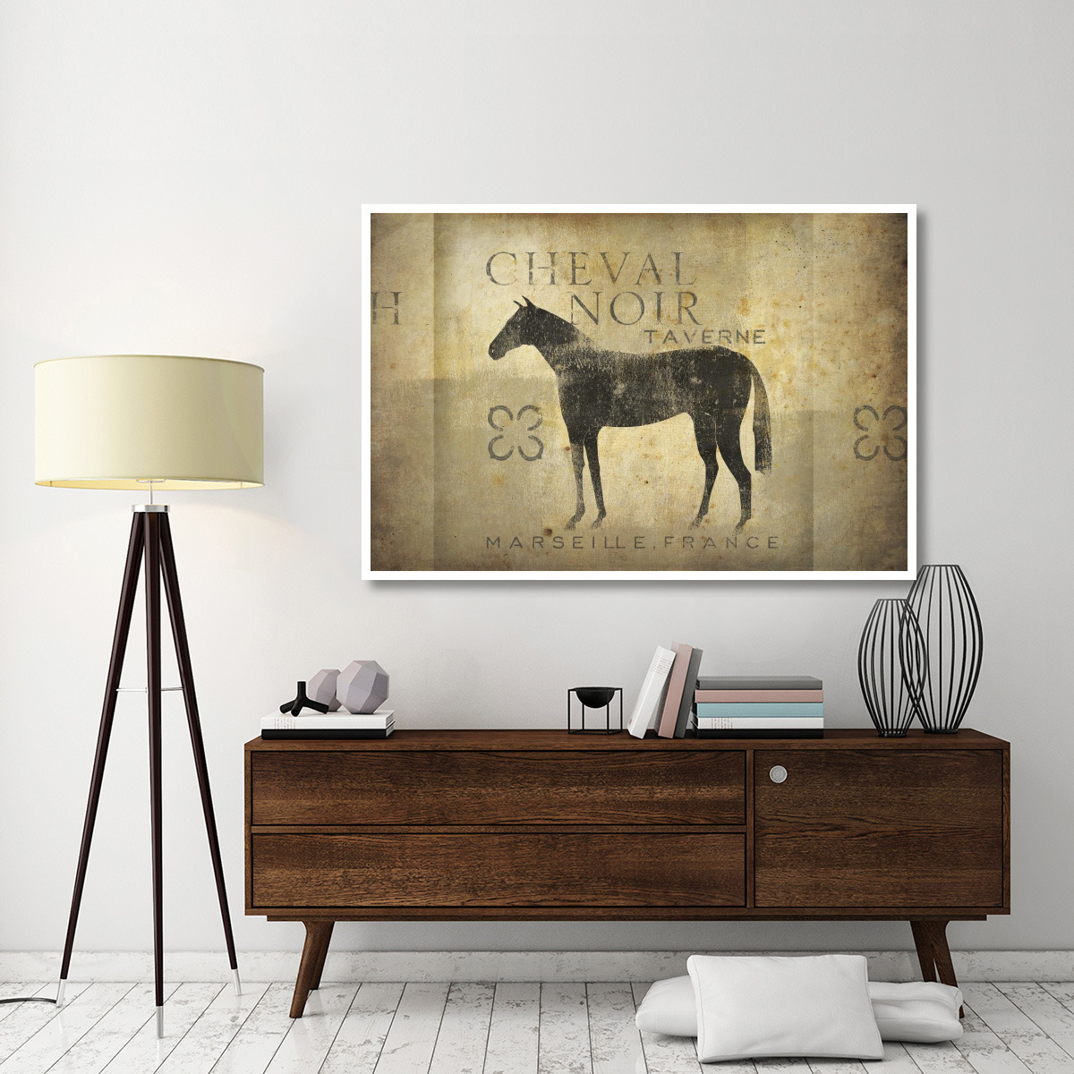 Cheval Noir v4 -Paper Art-62&quotx42"
