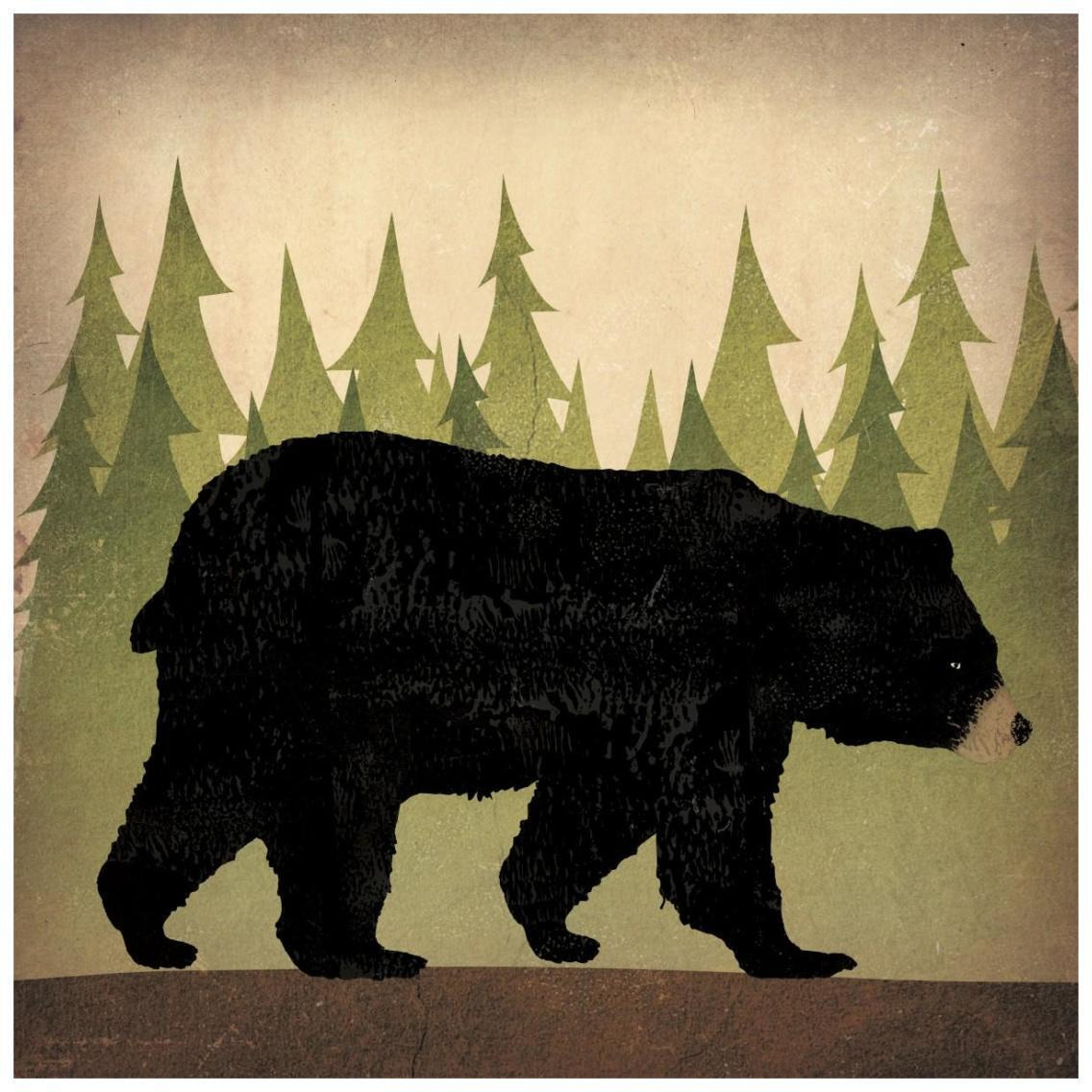 Take a Hike Bear no Words -Paper Art-26&quotx26"