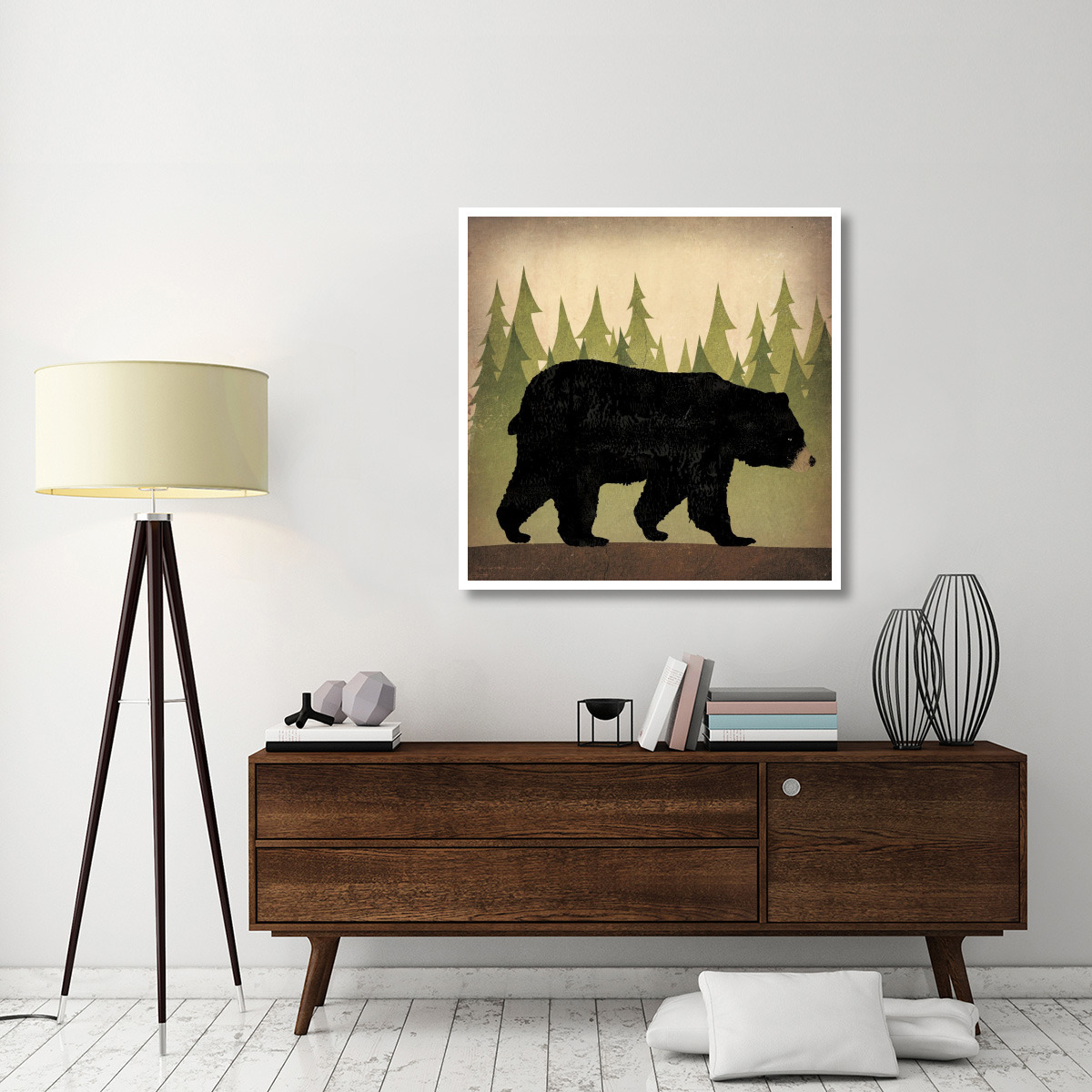 Take a Hike Bear no Words -Paper Art-42&quotx42"