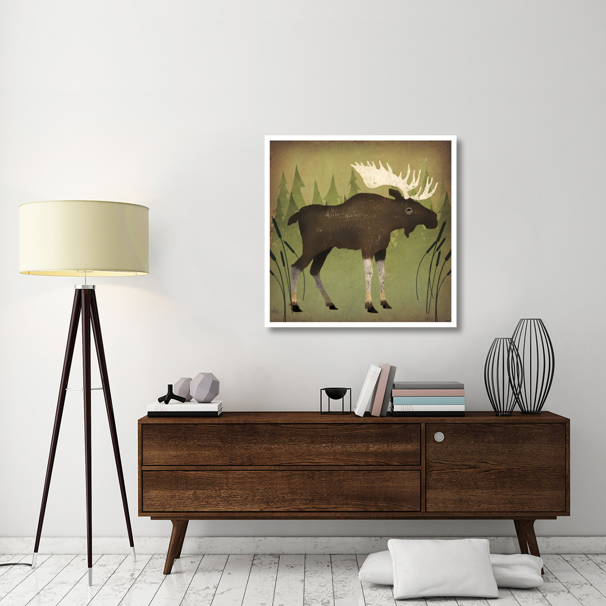 Take a Hike Moose no Words -Paper Art-38&quotx38"