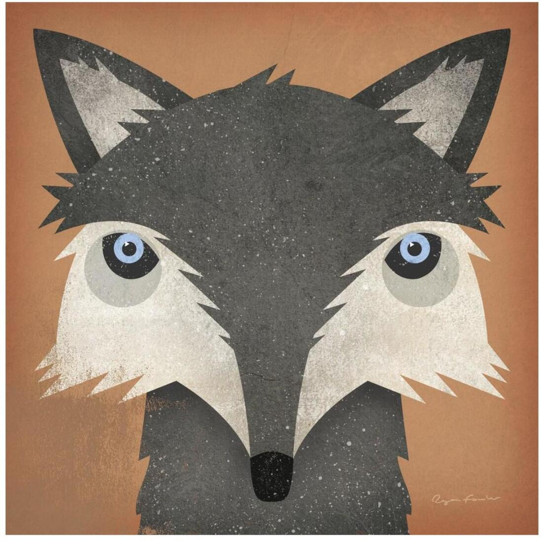 Timber Wolf -Paper Art-20&quotx20"