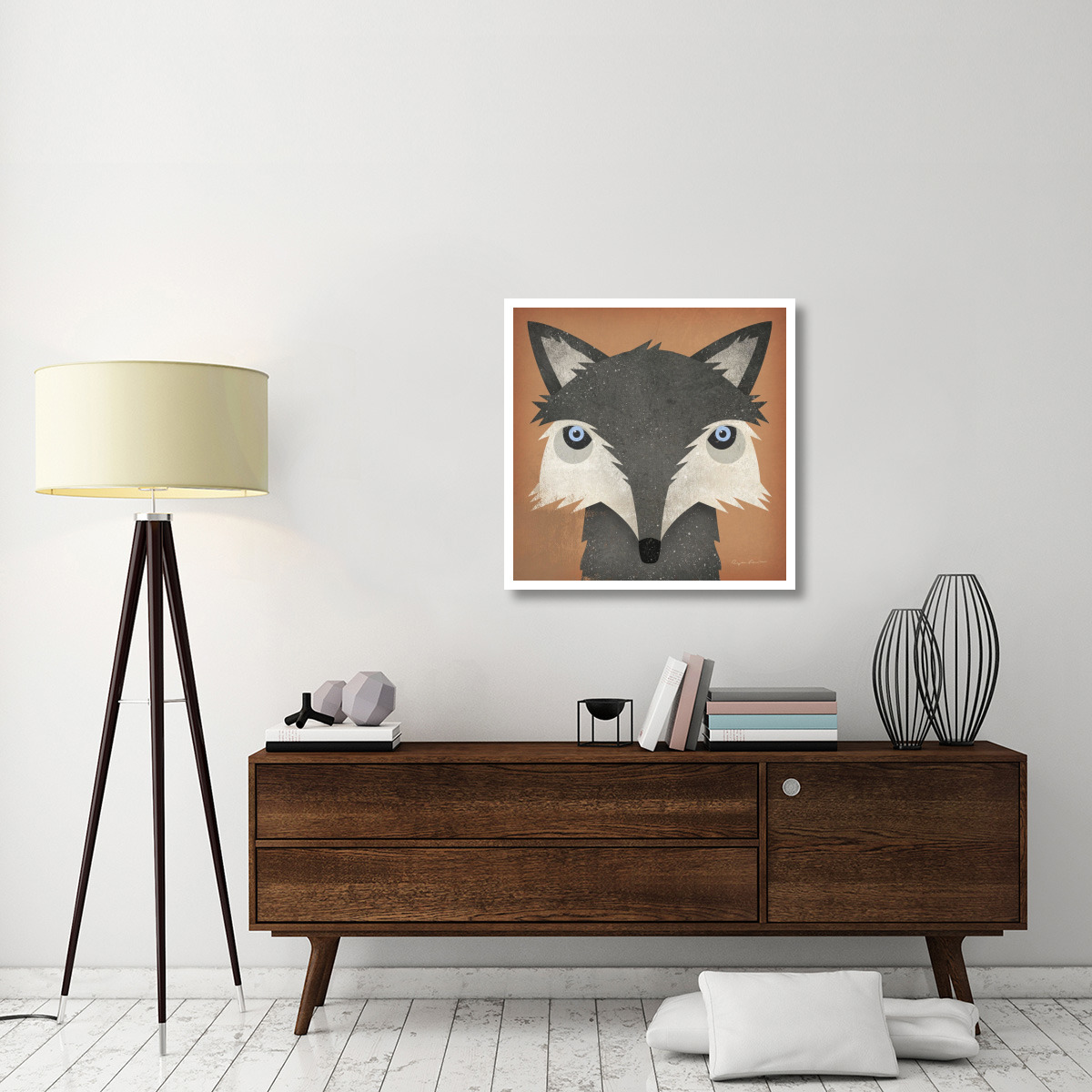 Timber Wolf -Paper Art-32&quotx32"