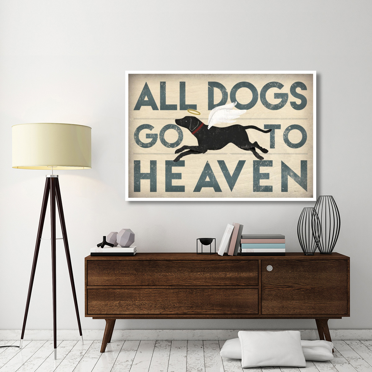 All Dogs Go to Heaven I -Paper Art-62&quotx42"