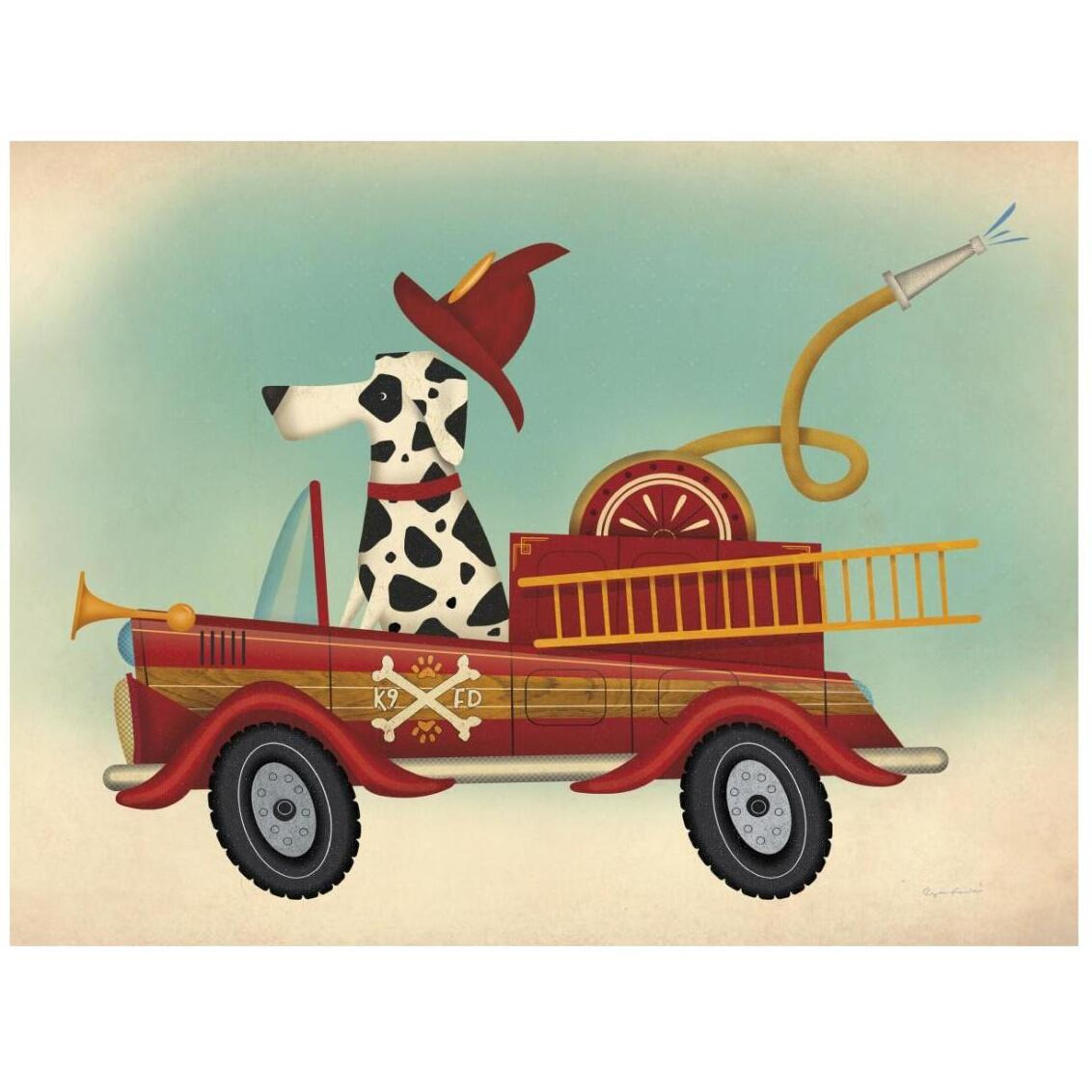 K9 Fire Department -Paper Art-26&quotx20"