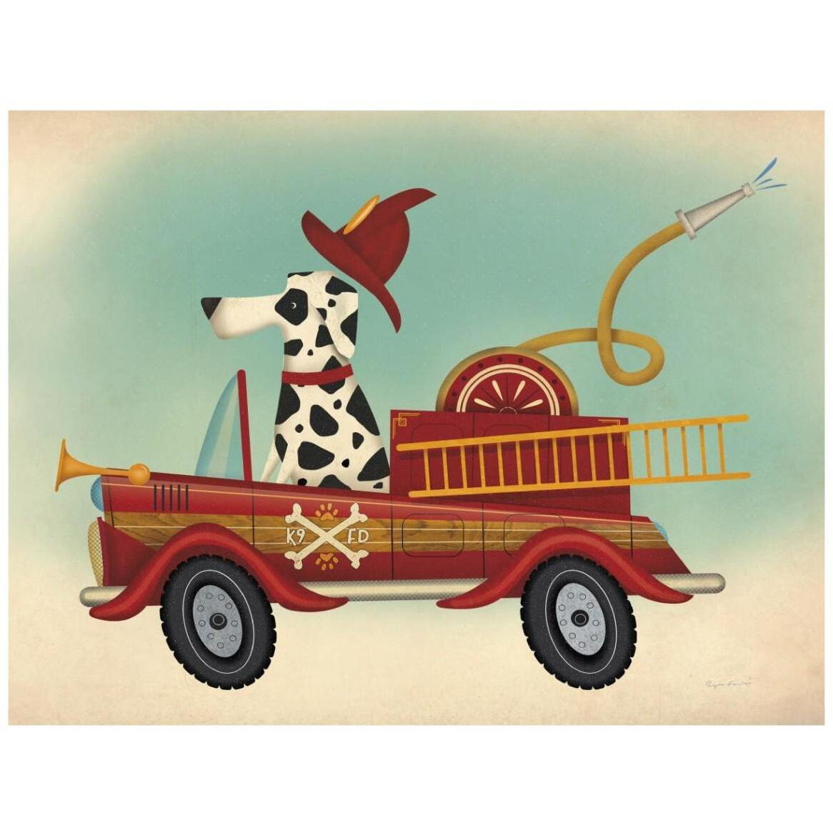 K9 Fire Department -Paper Art-42&quotx32"