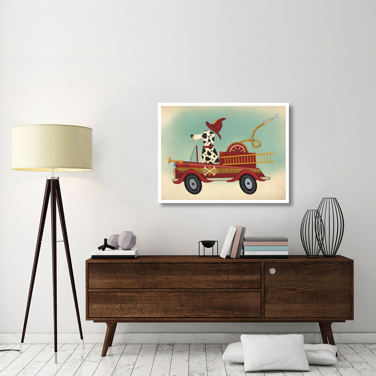 K9 Fire Department -Paper Art-42&quotx32"