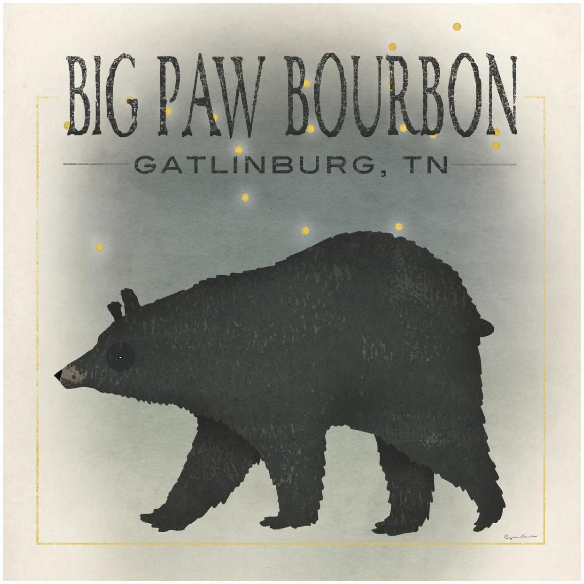 Ursa Major Big Paw Bourbon -Paper Art-32&quotx32"
