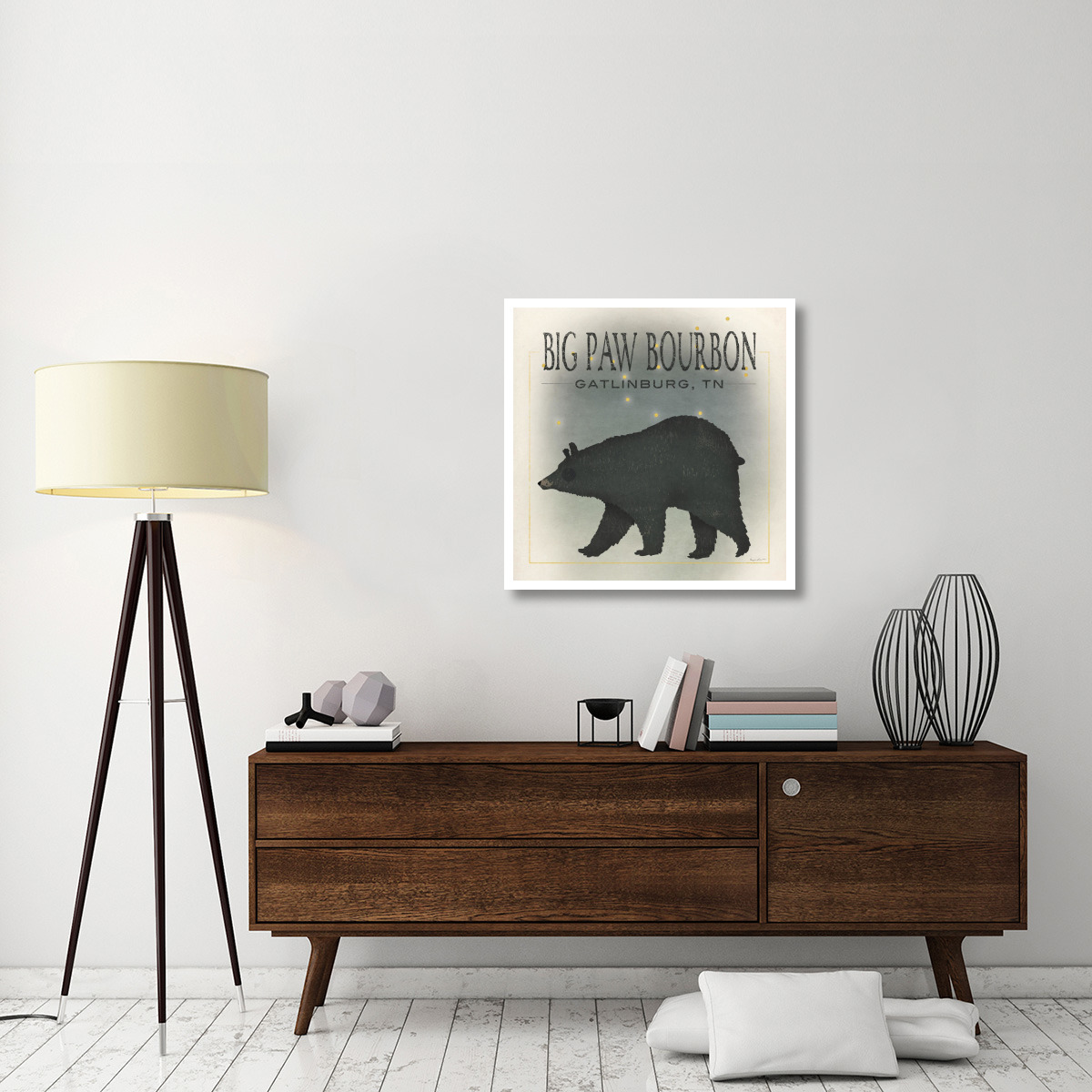 Ursa Major Big Paw Bourbon -Paper Art-32&quotx32"