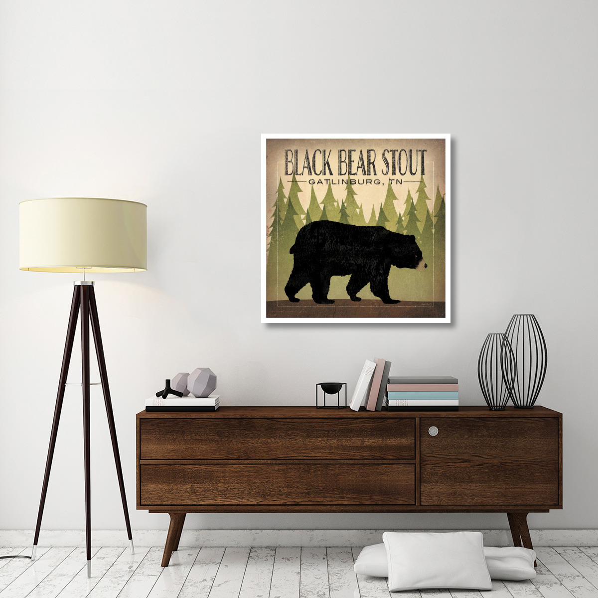 Take a Hike Bear Black Bear Stout -Paper Art-38&quotx38"