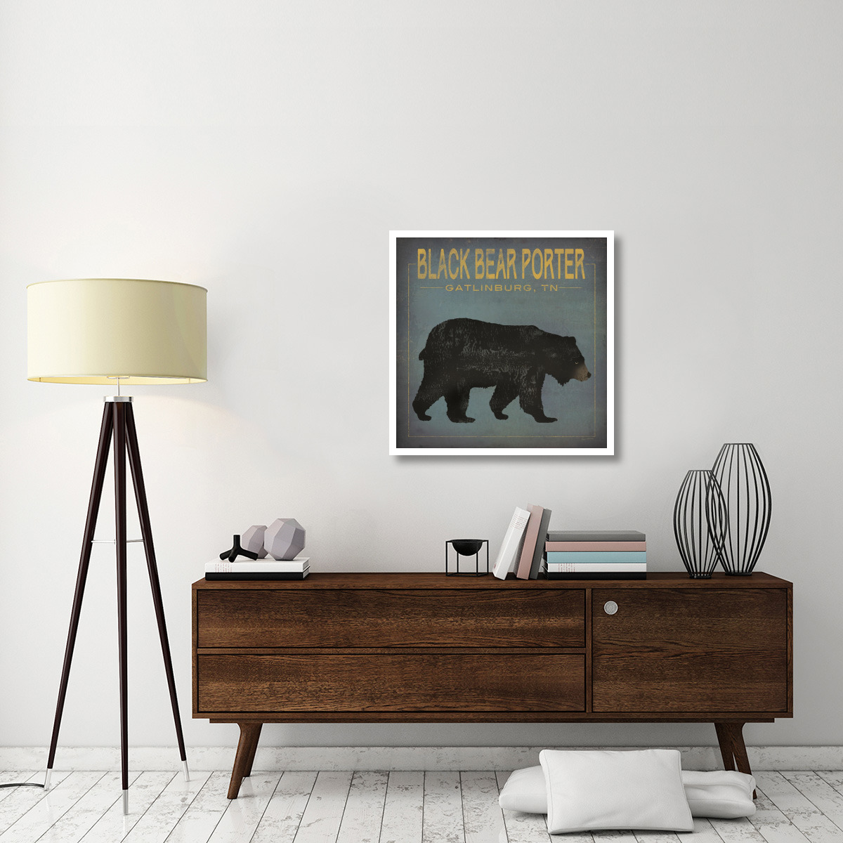 Black Bear Porter -Paper Art-32&quotx32"