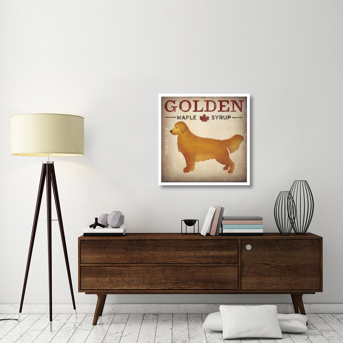 Golden Dog at Show No VT -Paper Art-32&quotx32"