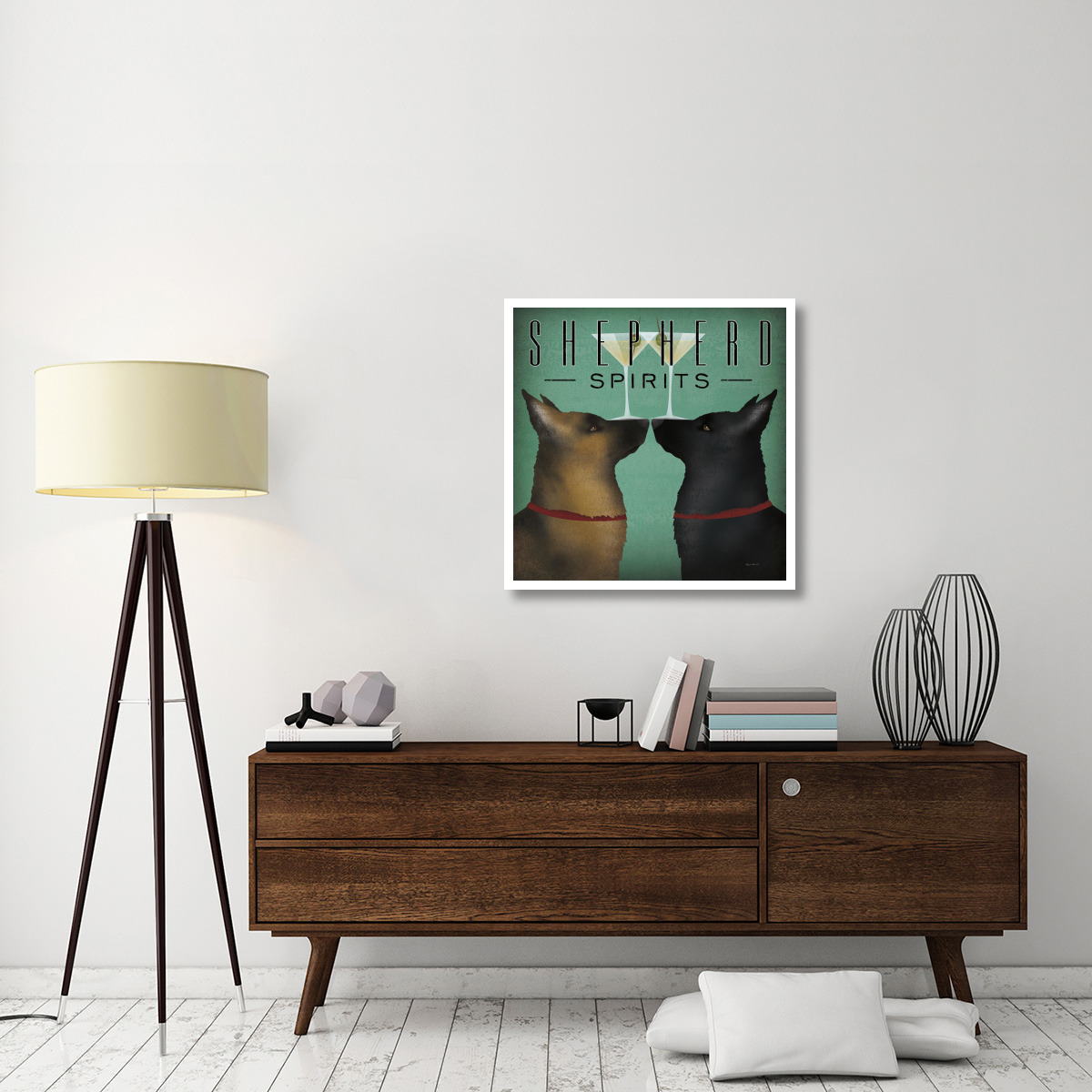 Double Shepherd Martini -Paper Art-32&quotx32"