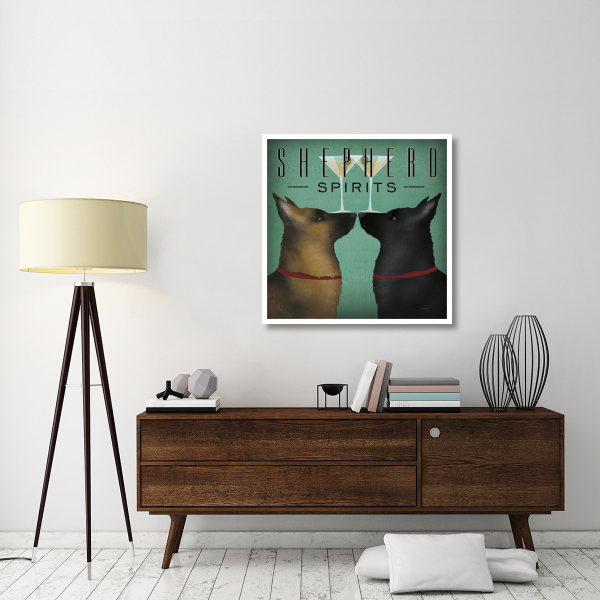 Double Shepherd Martini -Paper Art-38&quotx38"
