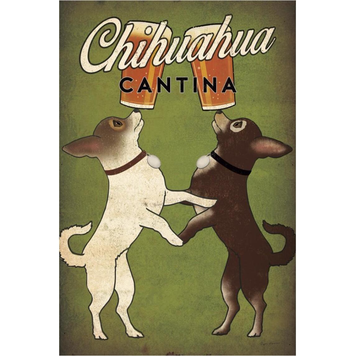 Double Chihuahua -Paper Art-26&quotx38"