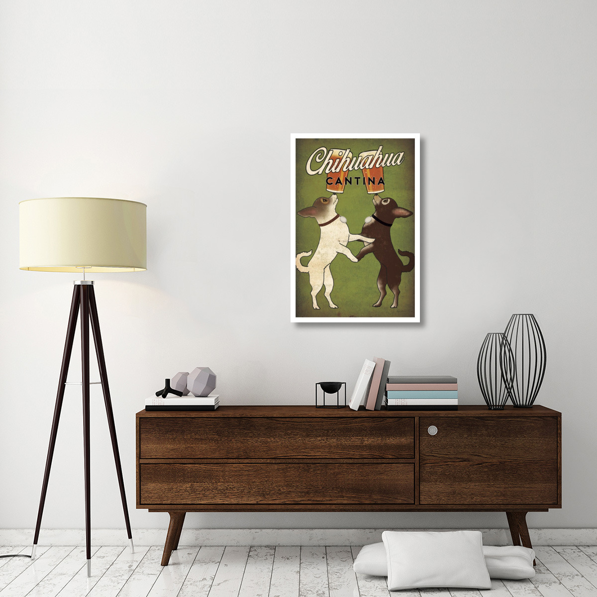 Double Chihuahua -Paper Art-26&quotx38"