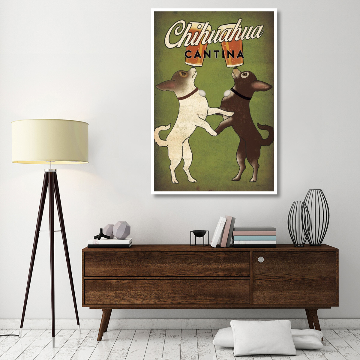 Double Chihuahua -Paper Art-42&quotx62"