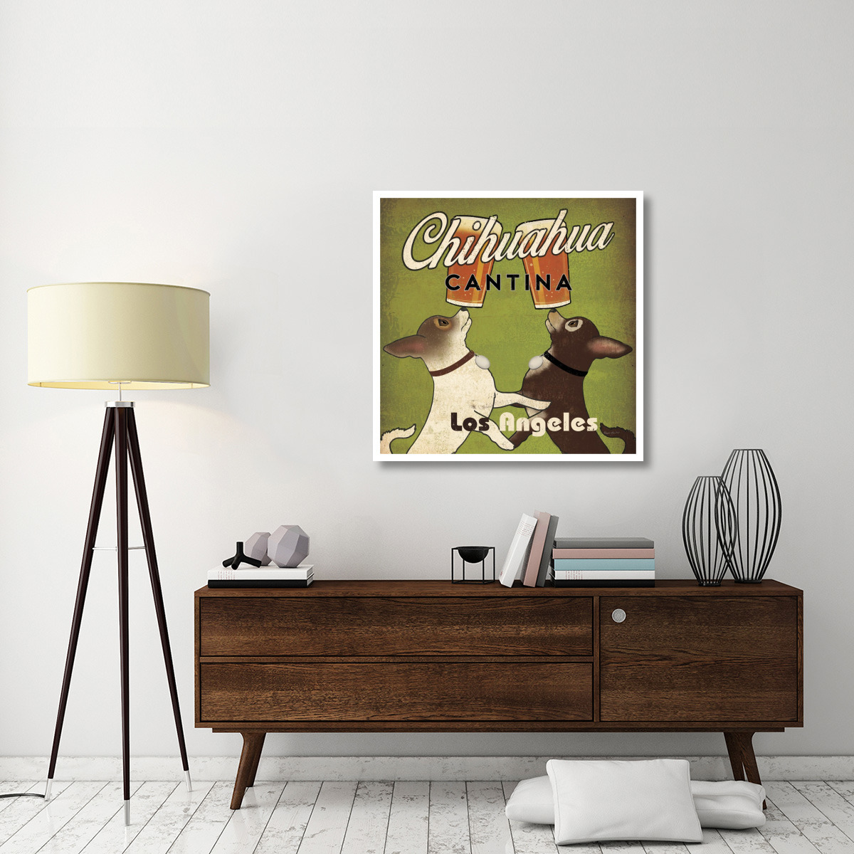 Double Chihuahua Crop Los Angeles -Paper Art-38&quotx38"