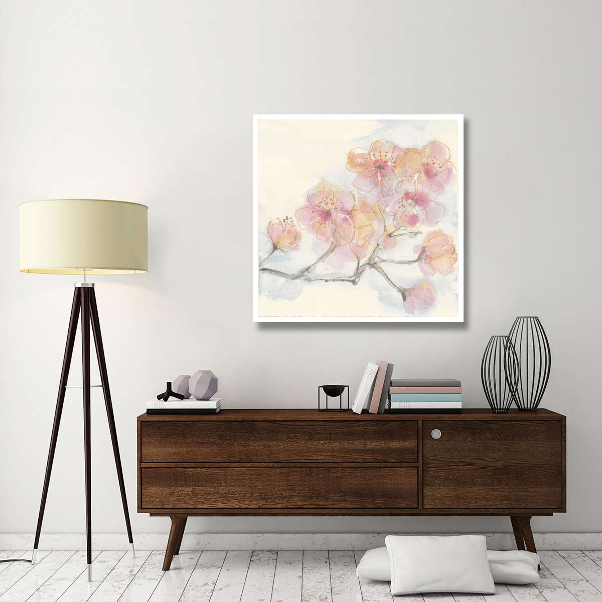 Pink Blossoms III -Paper Art-42&quotx42"