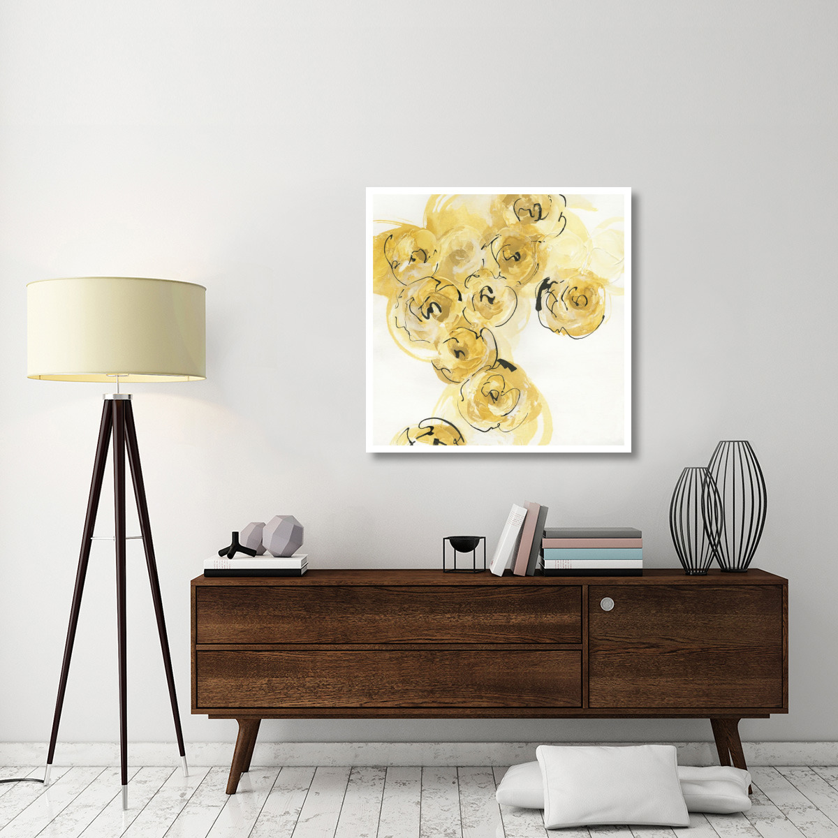 Yellow Roses Anew I -Paper Art-38&quotx38"