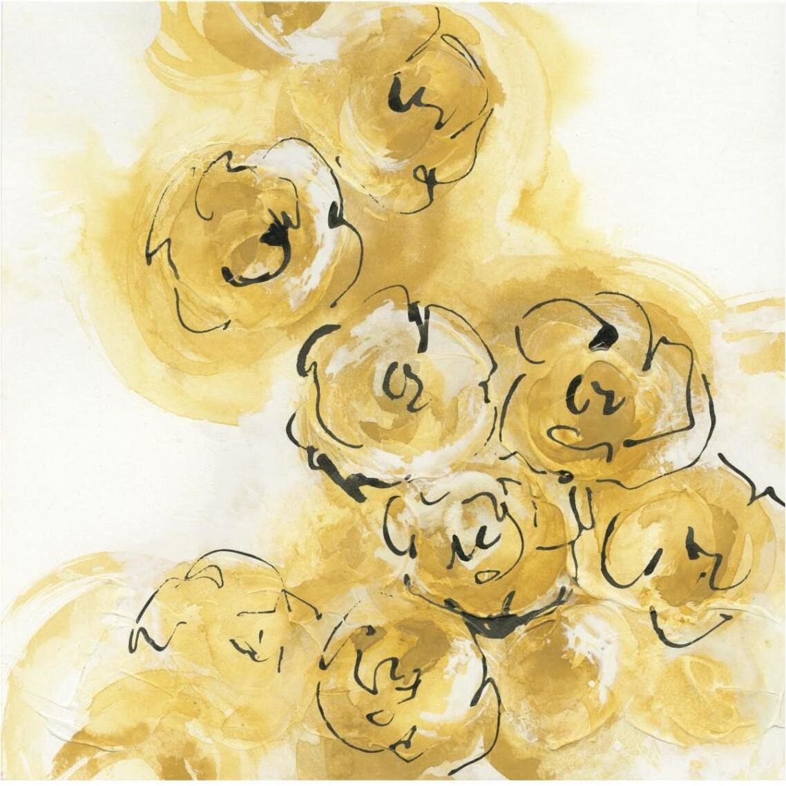 Yellow Roses Anew II -Paper Art-38&quotx38"