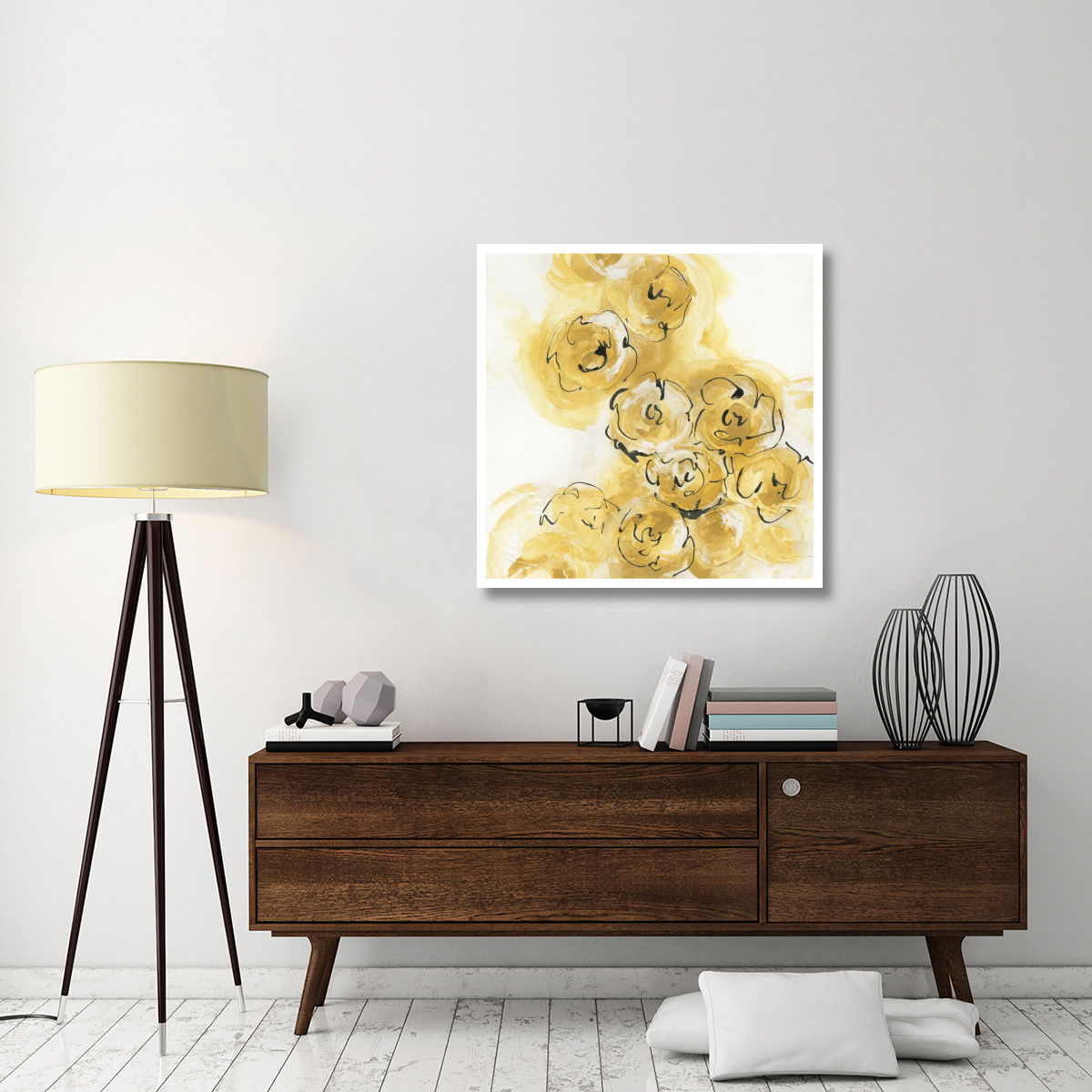 Yellow Roses Anew II -Paper Art-38&quotx38"