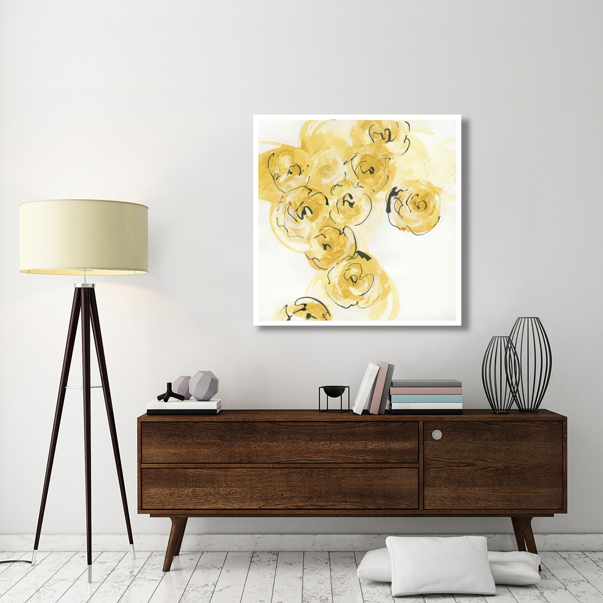 Yellow Roses Anew I v.2 -Paper Art-42&quotx42"