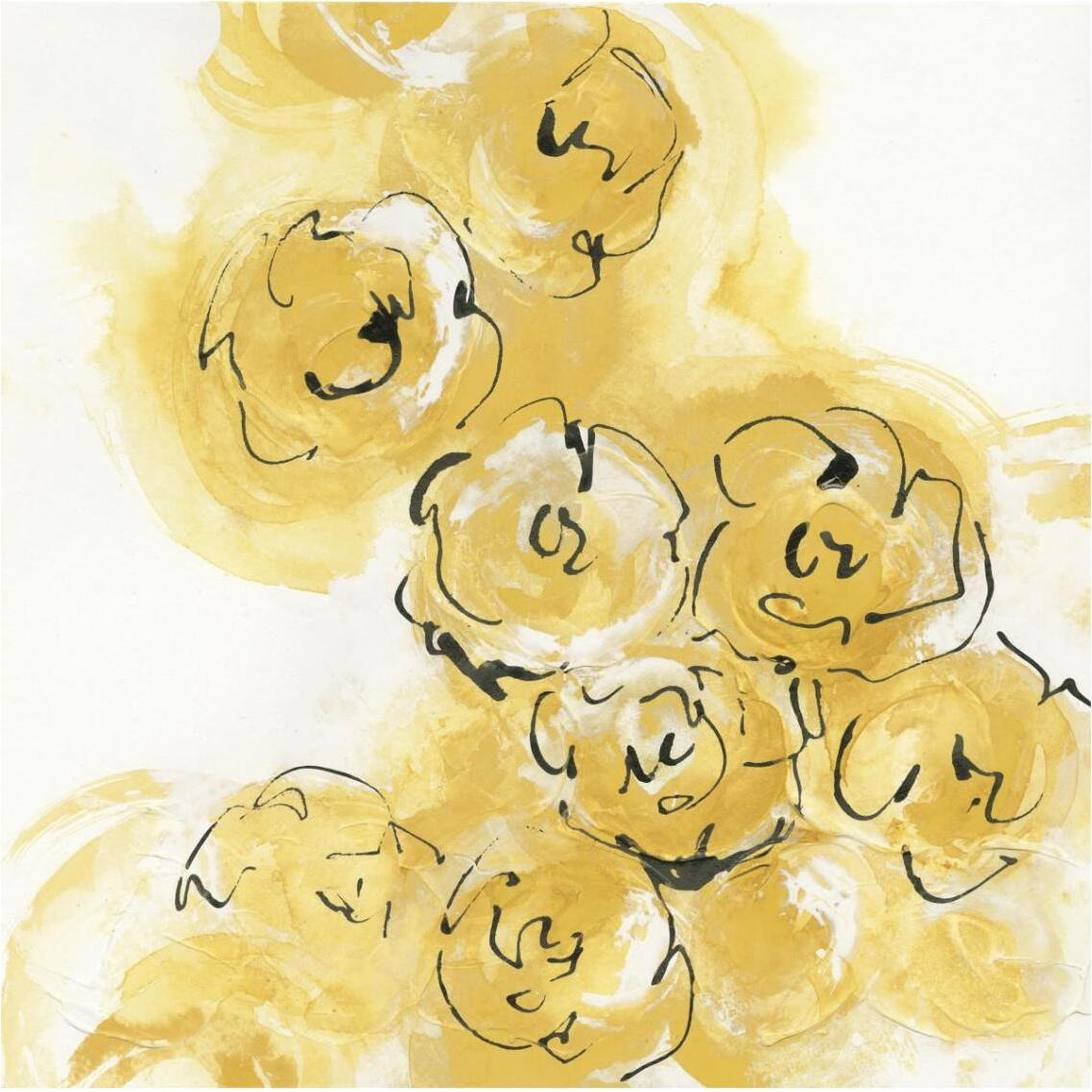 Yellow Roses Anew II v.2 -Paper Art-38&quotx38"