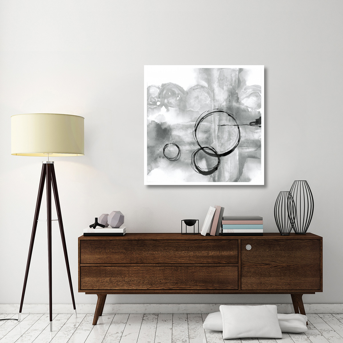 Full Circle II Gray -Paper Art-42&quotx42"