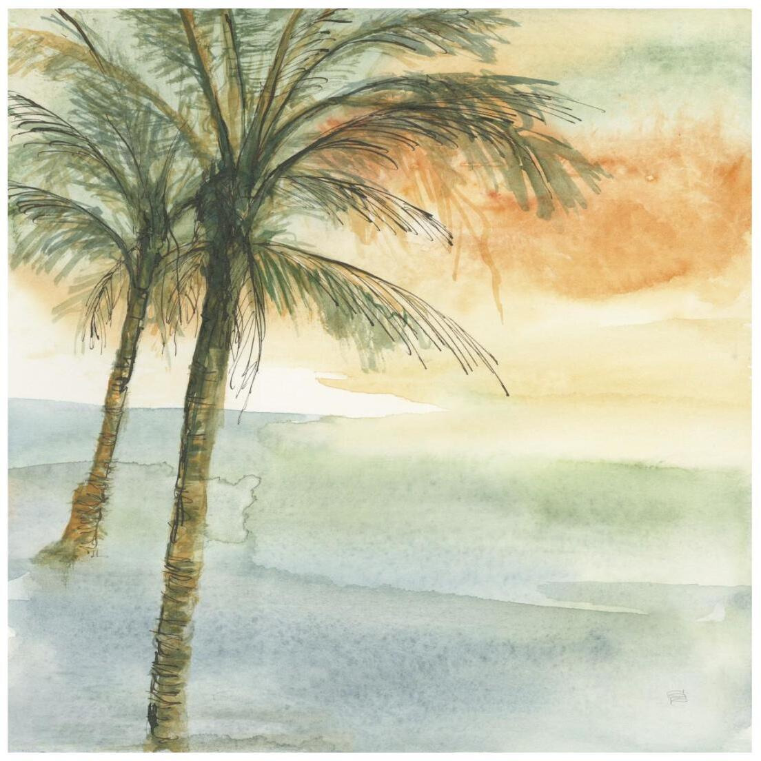 Island Sunset I -Paper Art-20&quotx20"