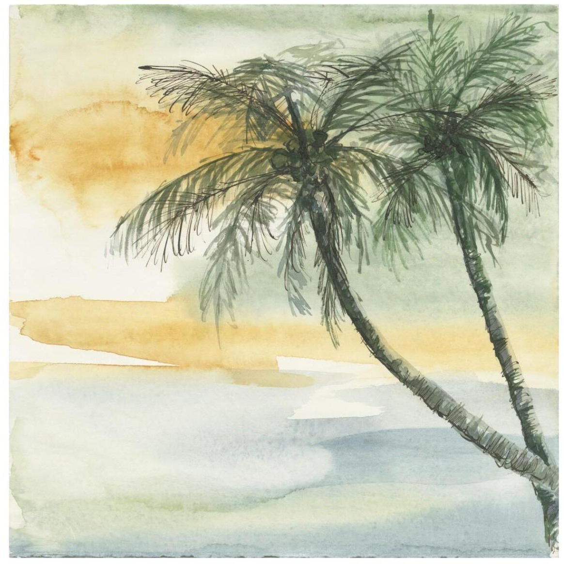 Island Sunset II -Paper Art-42&quotx42"