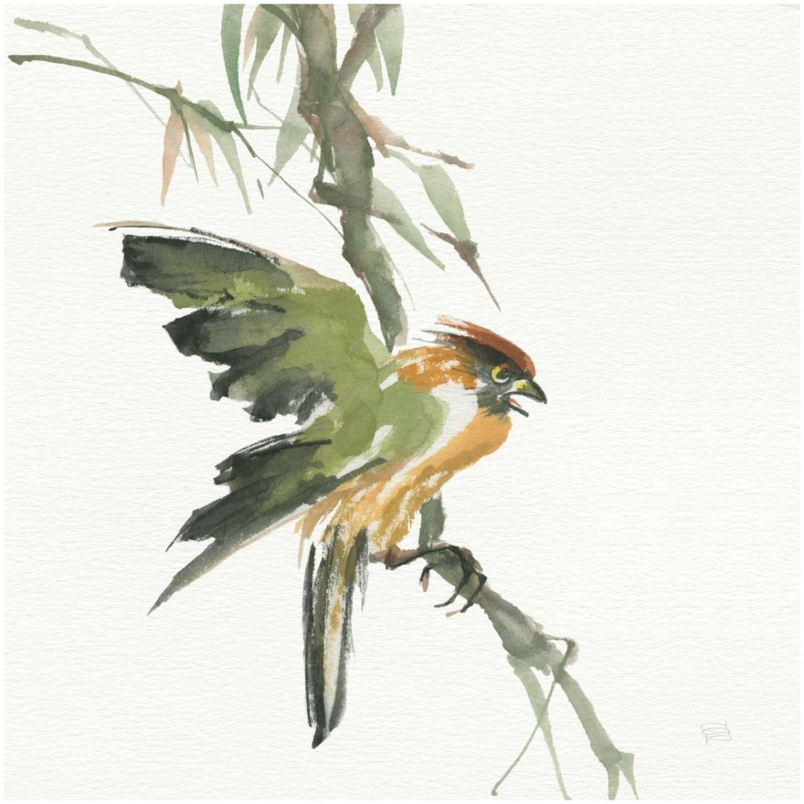Formosan Firecrest -Paper Art-32&quotx32"