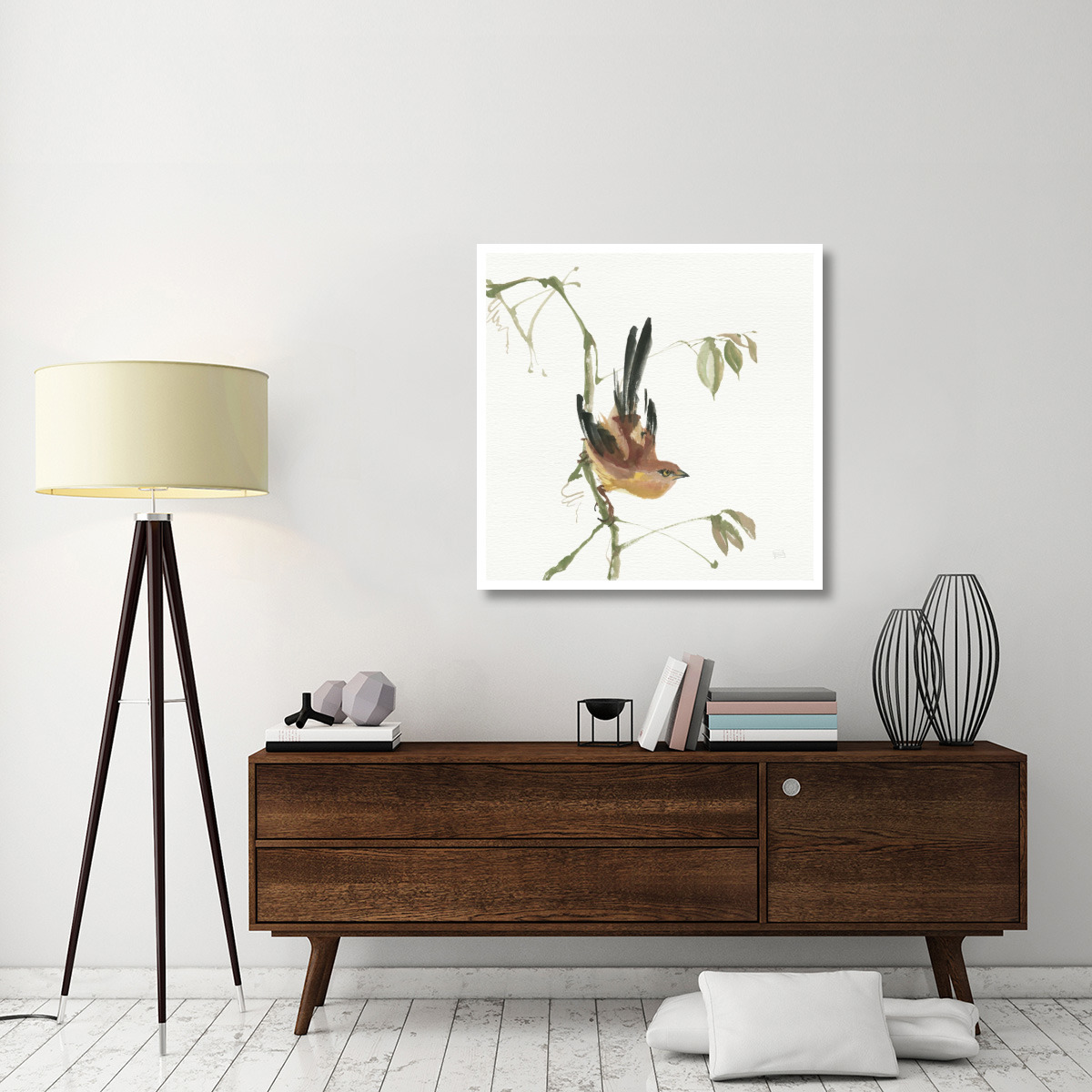 Mountain Bush Warbler -Paper Art-38&quotx38"