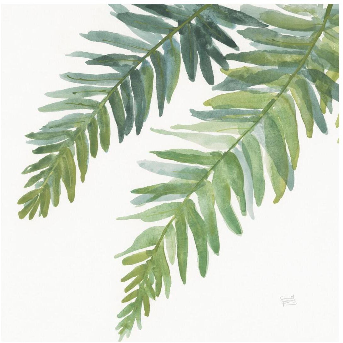 Ferns Square I -Paper Art-20&quotx20"