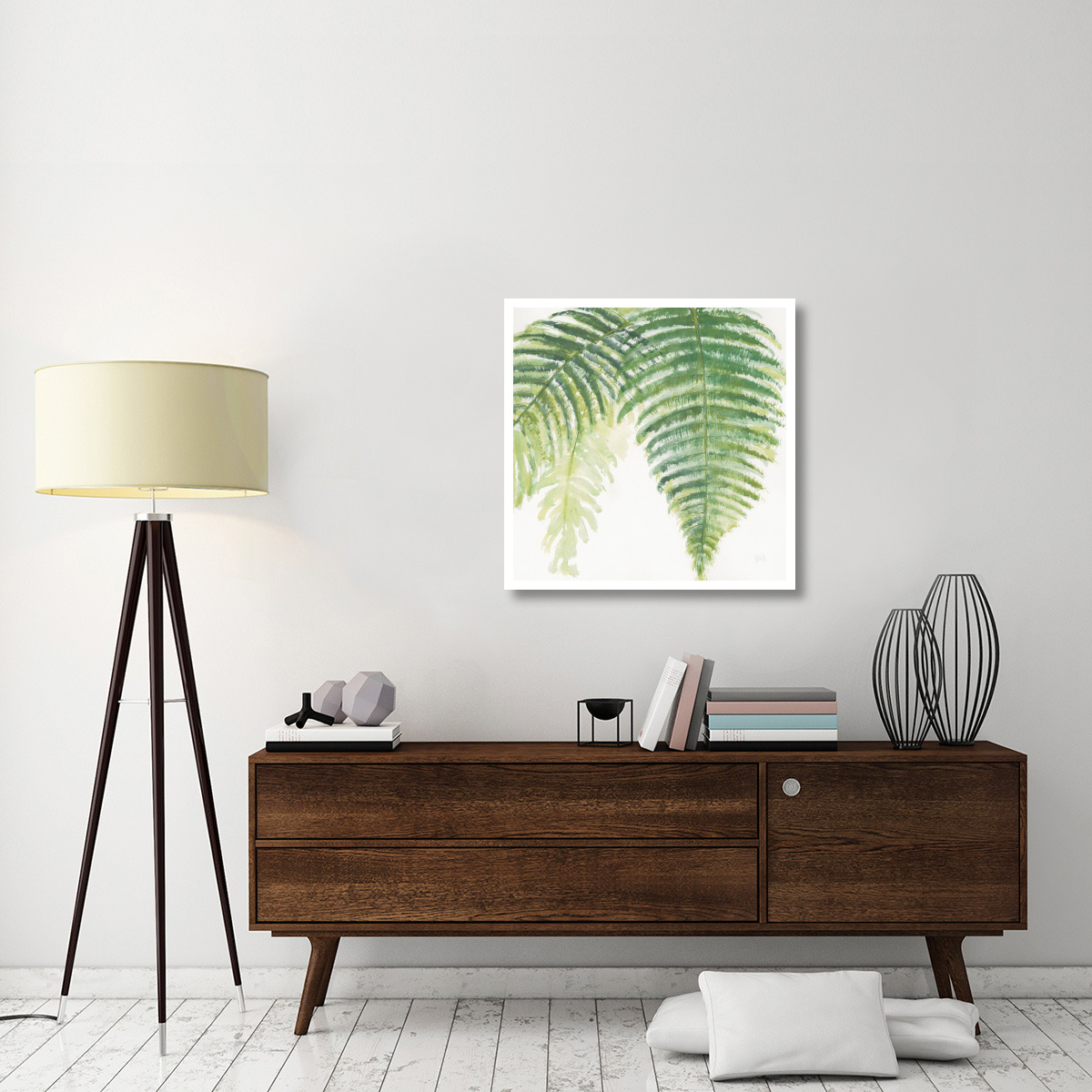 Ferns Square III -Paper Art-32&quotx32"