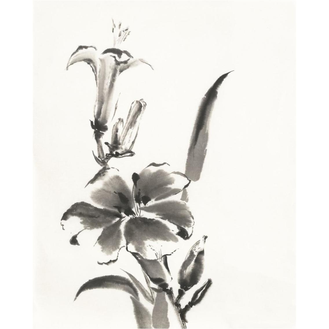 Sumi Daylily III -Paper Art-30&quotx37"