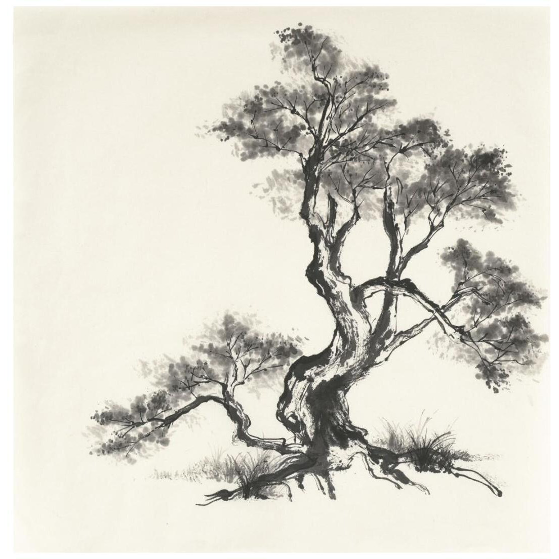 Sumi Tree I -Paper Art-20&quotx20"