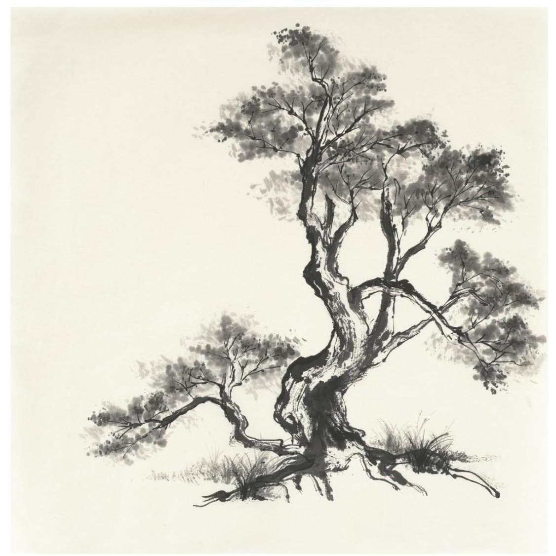 Sumi Tree I -Paper Art-26&quotx26"