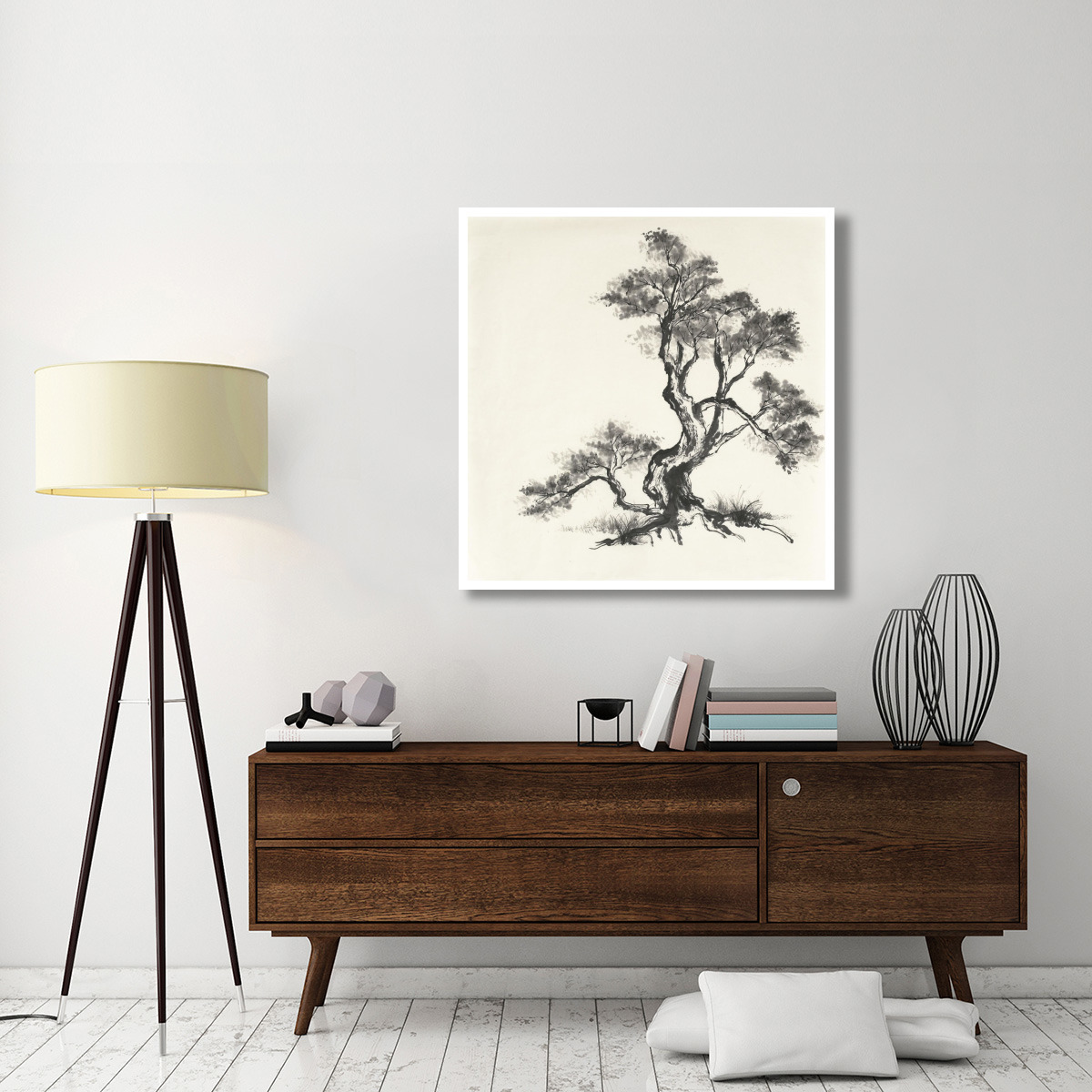 Sumi Tree I -Paper Art-42&quotx42"