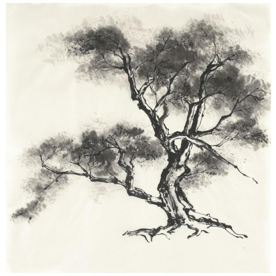 Sumi Tree II -Paper Art-42&quotx42"