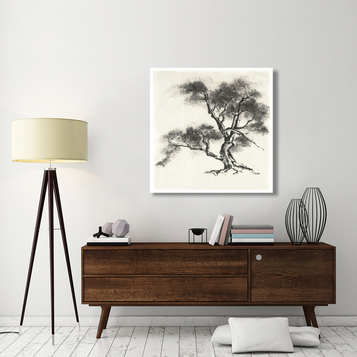 Sumi Tree II -Paper Art-42&quotx42"