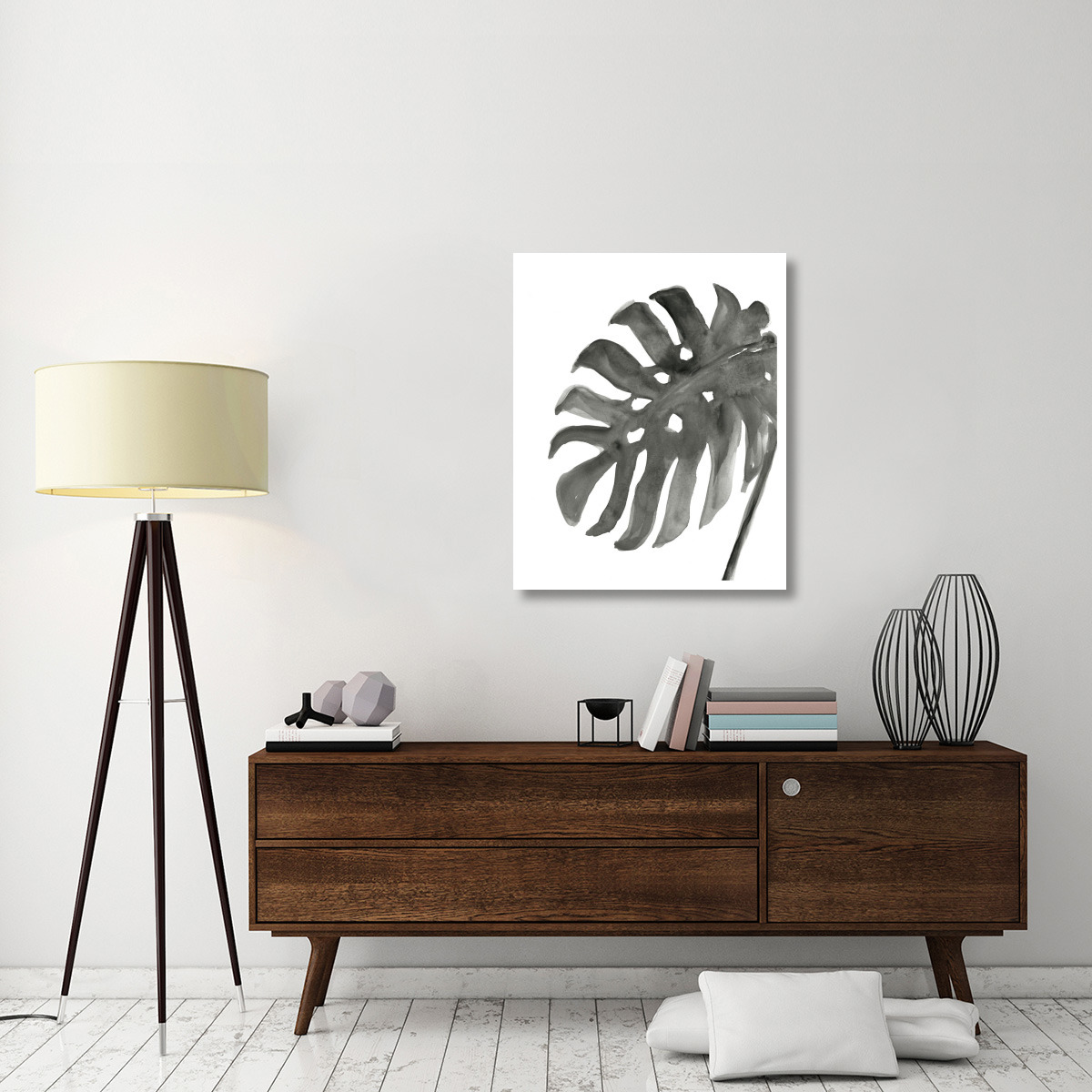 Tropical Palm IV Crop BW -Paper Art-30&quotx37"