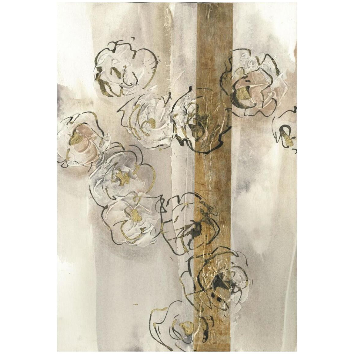 Dusted Gold Panel I -Paper Art-34&quotx50"