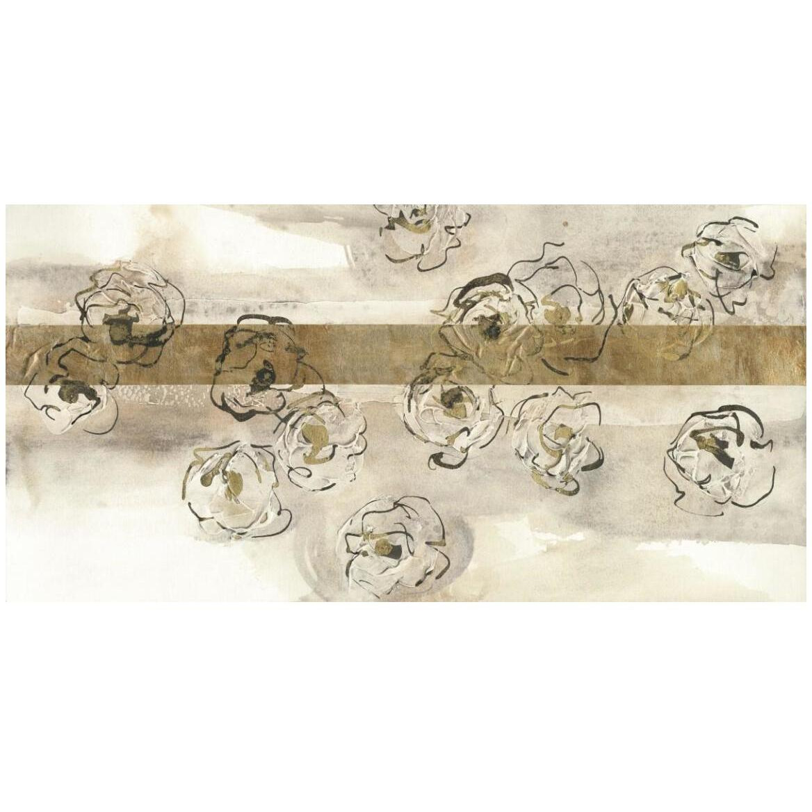 Dusted Gold Panel IV -Paper Art-50&quotx26"
