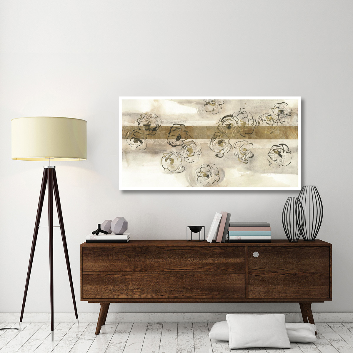 Dusted Gold Panel IV -Paper Art-62&quotx32"