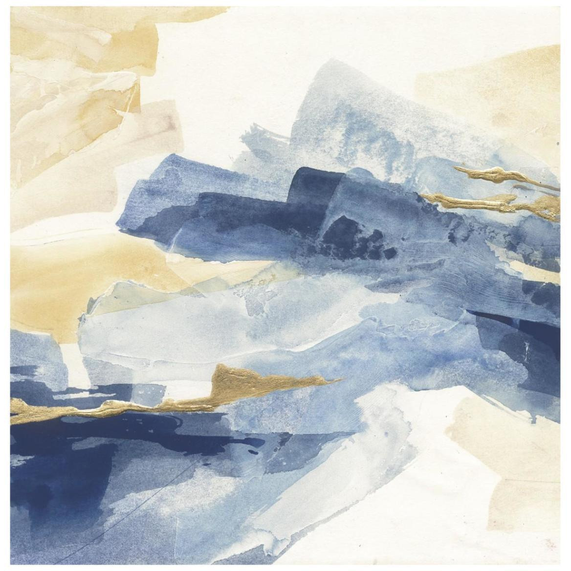 Gilded Indigo I -Paper Art-42&quotx42"