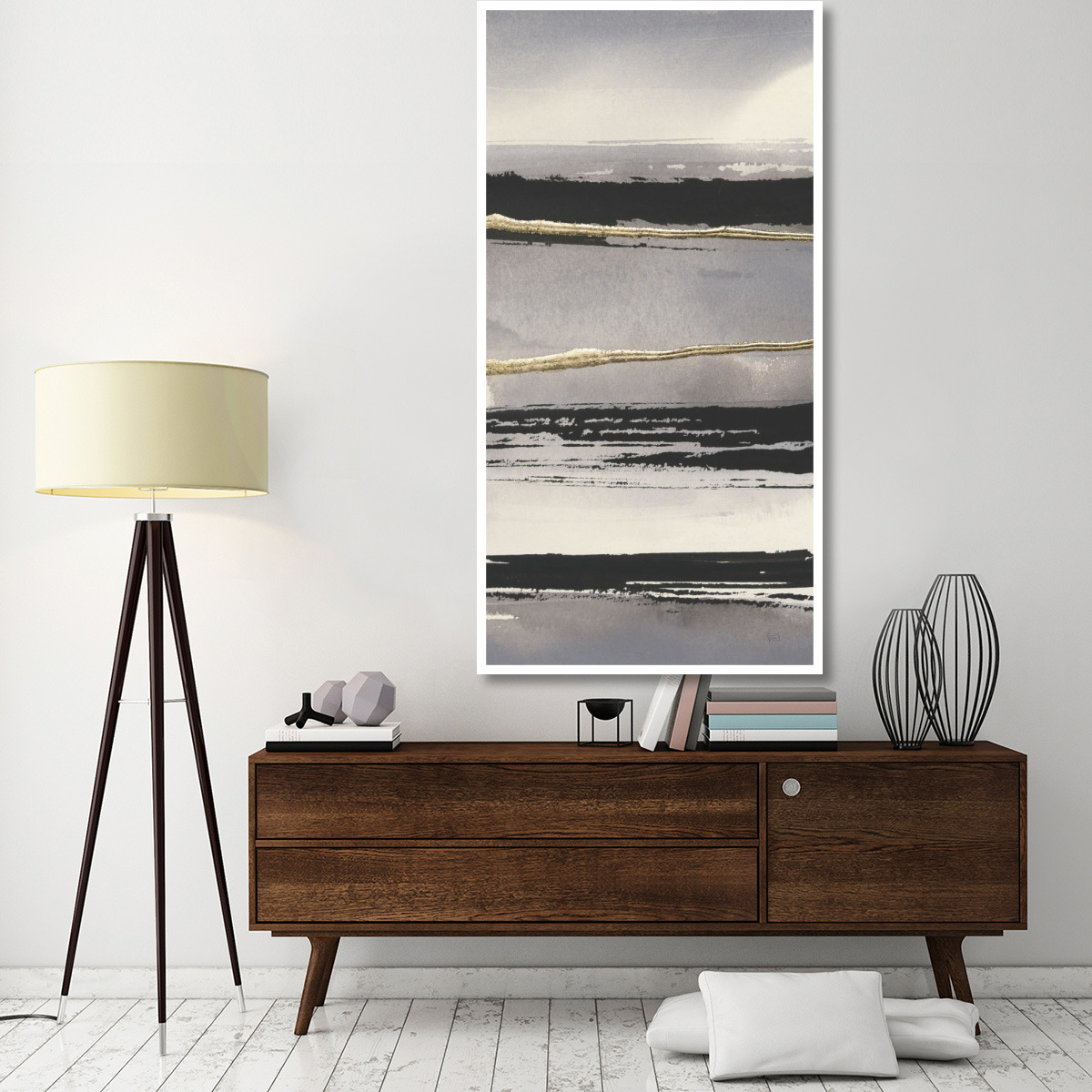 Gilded Grey I -Paper Art-38&quotx74"