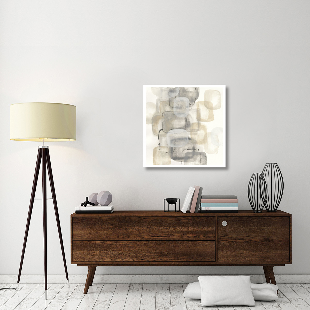 Neutral Stacking I -Paper Art-32&quotx32"