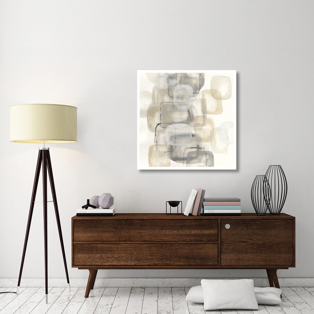 Neutral Stacking I -Paper Art-38&quotx38"