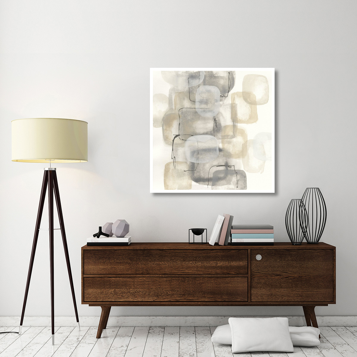 Neutral Stacking I -Paper Art-42&quotx42"