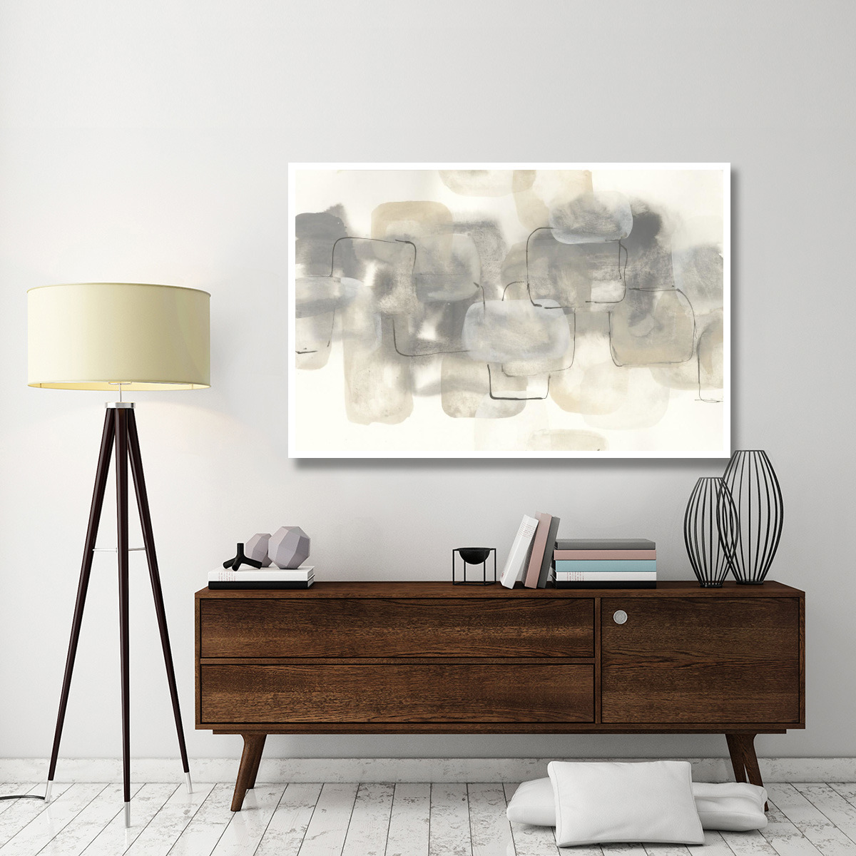 Neutral Stacking III -Paper Art-62&quotx42"